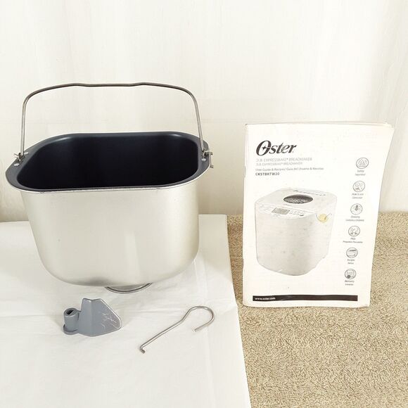 Oster 2 lb Bread Maker Parts: Pan, Paddle/Mixer, Hook, Manual, BM-1 CKSTBRTW20 - Picture 1 of 13